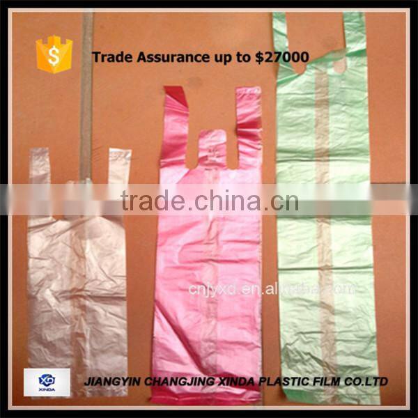 eco friendly biodegradable plastic t shirt bag fruit packing bag for supermarket/grocery