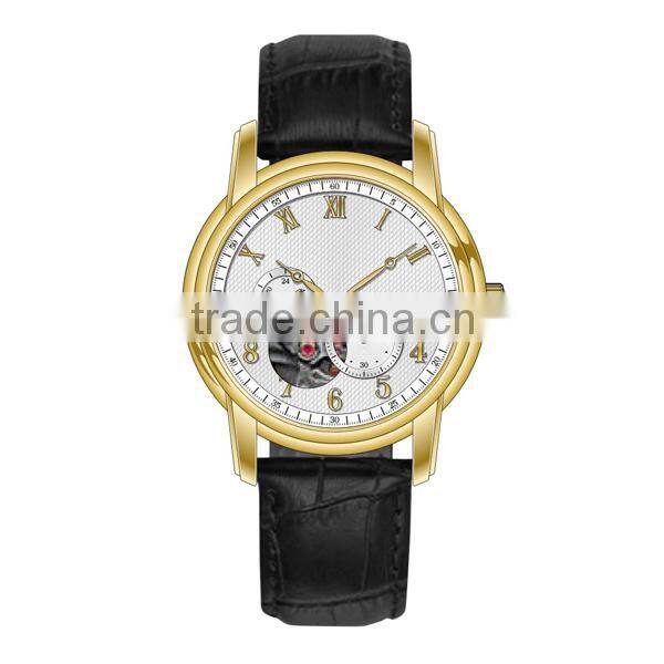 Skeleton back stainless steel automatic watch