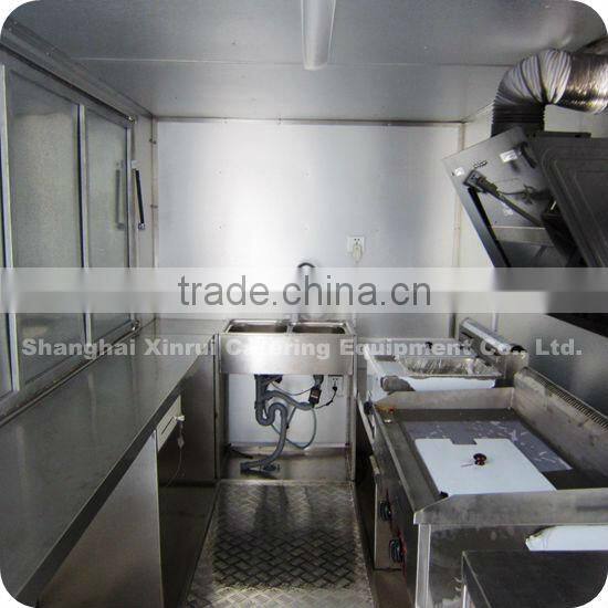 2013 Environment-friendly Bus Type Double-axle Wheels Electric Drive Coffee Vending Food Cart with Canopy XR-FV400 A
