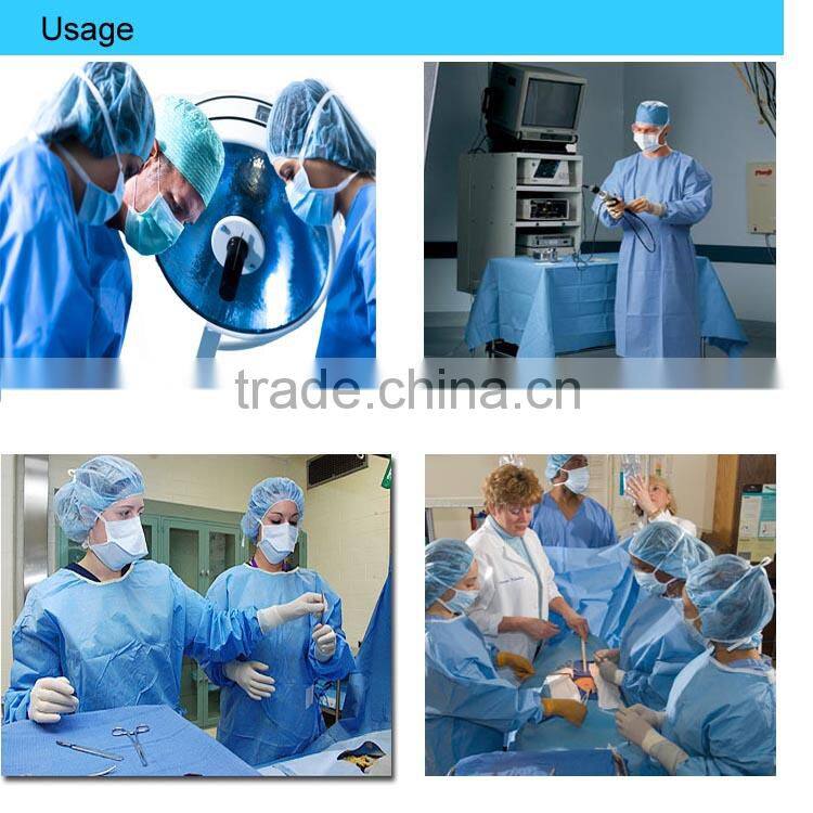 white Operation Sterilized Clothes disposable medical surgical gown with kniting sleeve