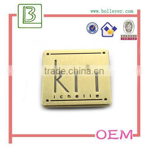 Brushed Anti Brass Metal Name Badge for Jeans