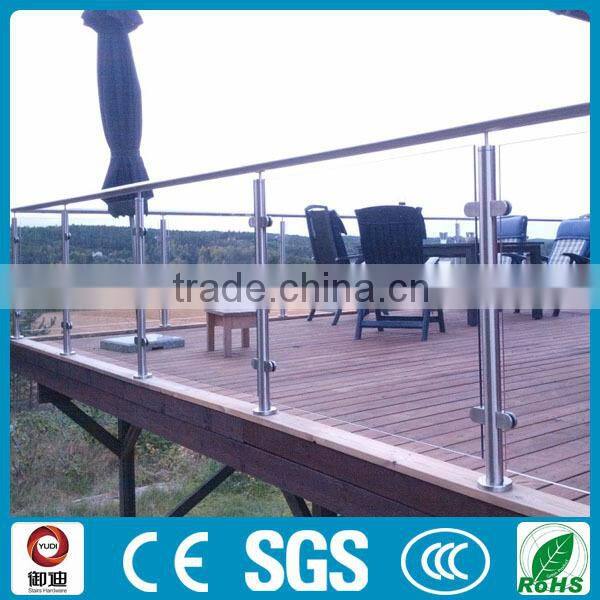 Exterior decorative decking frameless glass railings