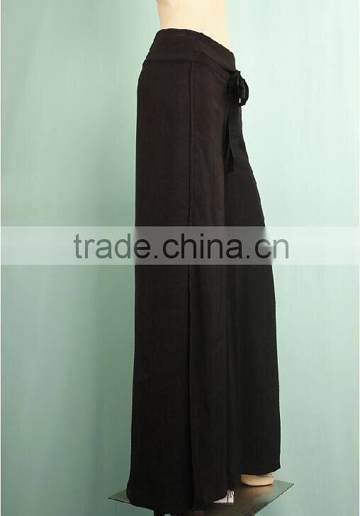 2016 new style waistband women black palazzo pants
