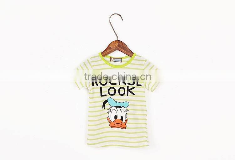 new style fashion boys shirt cartoon duck printed boys stripe shirt