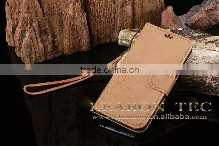 2015 new high quality retro leather case, for samsung galaxy s6 edge wallet case