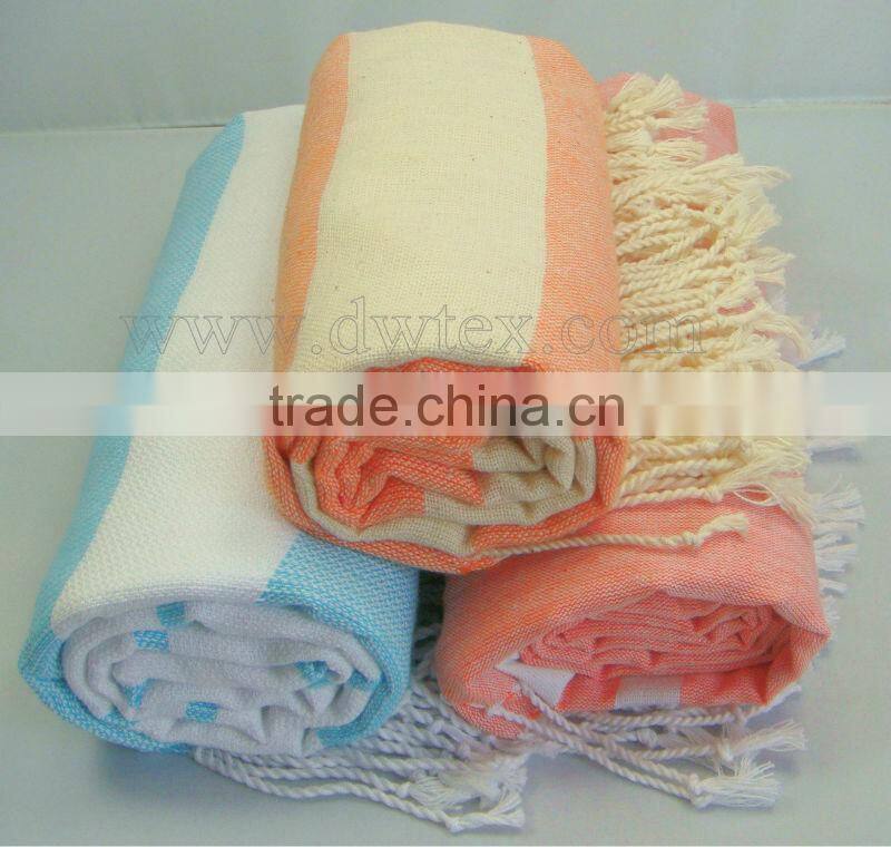 100% Cotton colorful woven stripe Hamam Towel