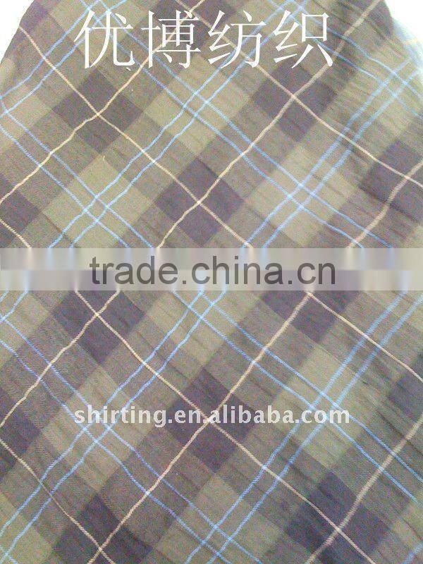 100%cotton yarn dyed crepon fabric spot with professional supply