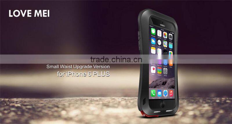 Love Mei Gorilla Glass Aluminum Outdoor Waterproof Case For iPhone 6 Plus