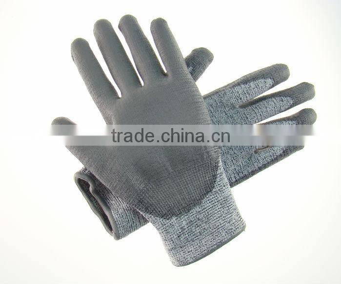 cut resistant gloves / working glove coated with grey PU
