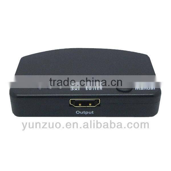 MINI HDMI switch 3x1 3 inputs 1 output with IR remote control
