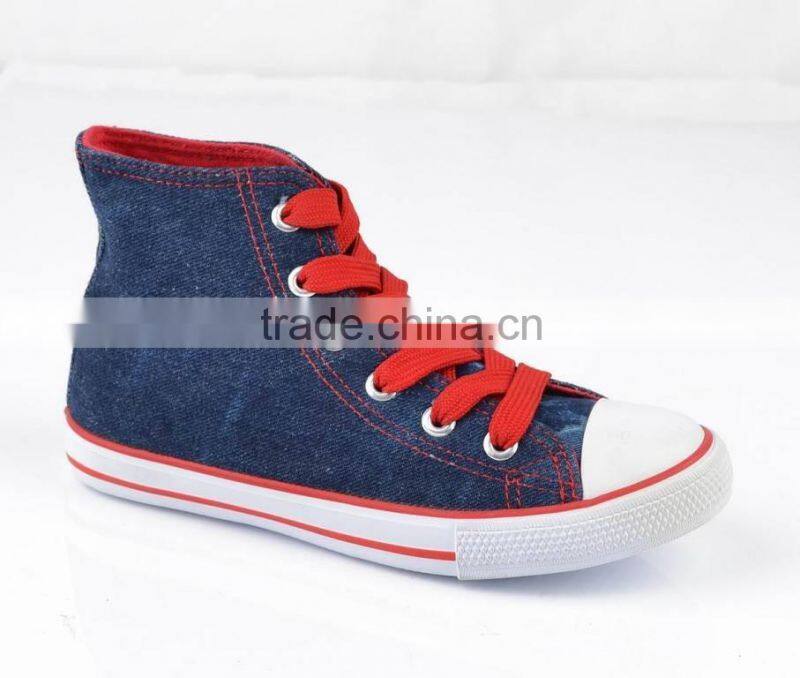 High top canvas sneakers lace up china wholesale for teenager