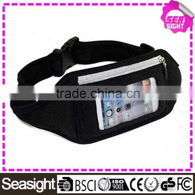 Men waist bag for travel security, mobile phone waist belt bag, sport elastic waist bag