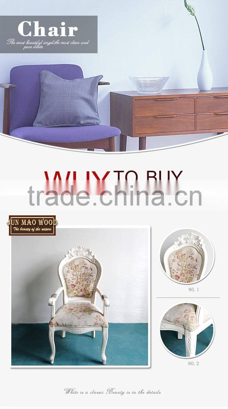 Home Furniture Modern European Floral Cloth Armrest Backrest Dining chairs
