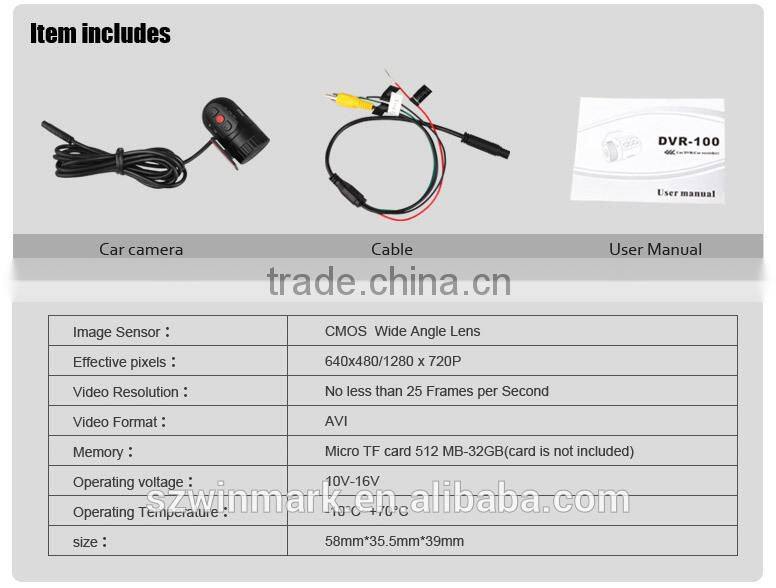 Rotatable mini Car DVD Player DVR, Car DVR Recorder,Car Black BOX DVR-100