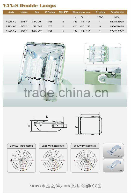 Plastic Flood Lamp 2x45w