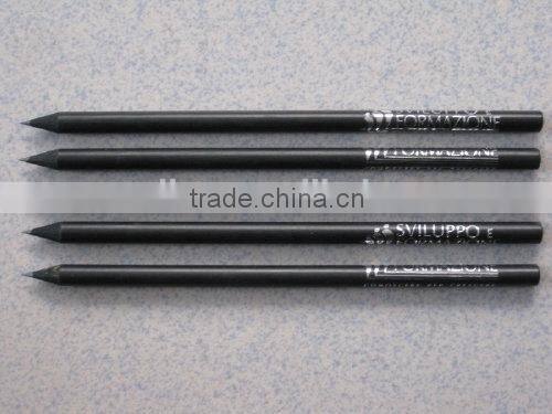 Promotion 7" standard size round shape 2.0mm HB lead black wood gift pencil with dipped top