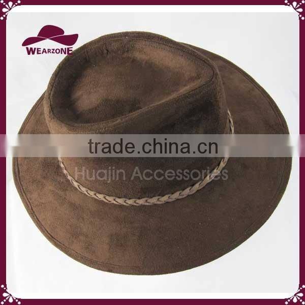 Fedora Hat Wide Brim Suede Panama Hat Brown Wholesale Men Fedora Hat