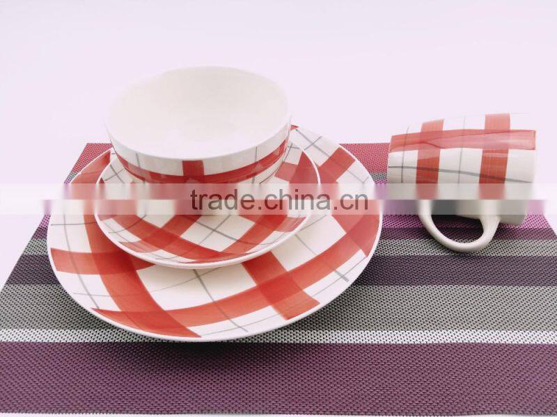 16pc fine stoneware hand painted dinnerset service for 4/ AB grade/2016 popular design/porcelain dinner plate