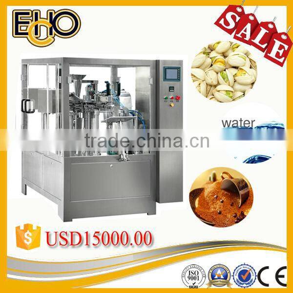 Hot sale new condition and grade rotary premade stand up bag counting full automatic liquid curry Carousel type Bagger