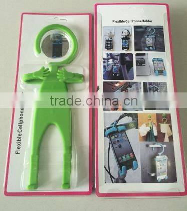 Phone Partner = flexible cell phone holder human hanger design