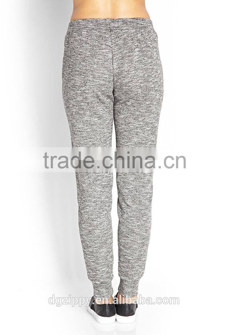 Easy fit women wholesale sports clothing/Side slit pockets knitted ladies jogger pants