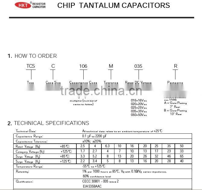 Tantalum capacitor 330uf 2.5v