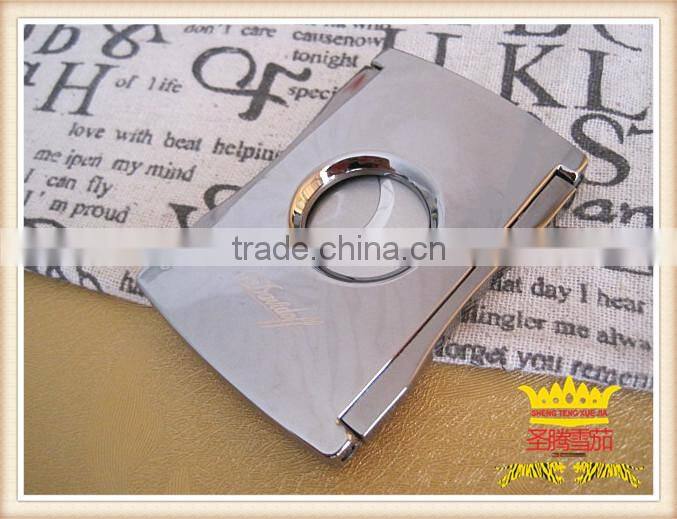 Double blade stainless steel cigar cutter