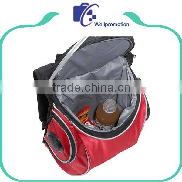 Insulated promotional thermal food cooler back packs with mp3 speaker