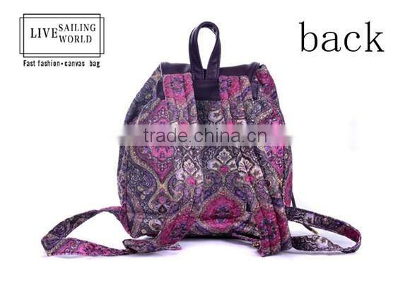 2016 popular new Chinese folk style fancy canvas school bag