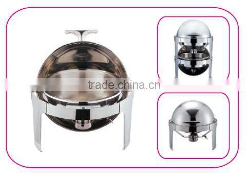 Luxury Roll Top Stainless Steel Chafer / Chafing Dish with Pots for Soup or Sauce / Rectangle Soup Station