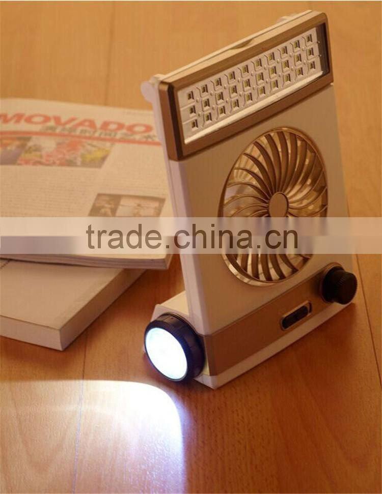 New led solar fan usb rechargeable table light lamp cooling fan