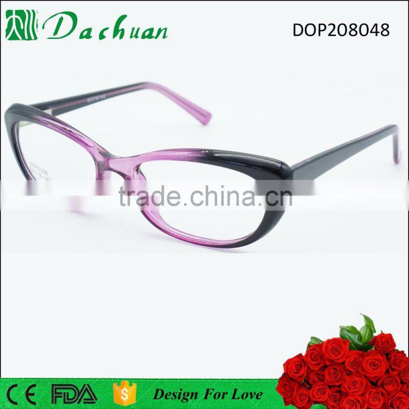 Cellulose fake acetate cat eye shape USD 1 cheap optical eyeglasses frames