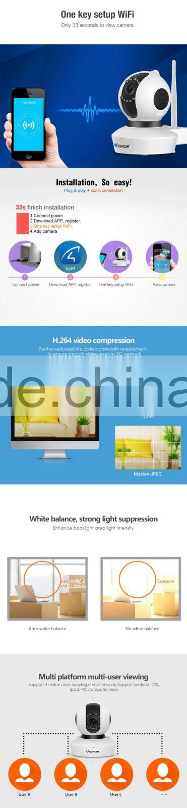 2016 new hot sale wilress ahd 1080p wireless mini cctv camera system home security