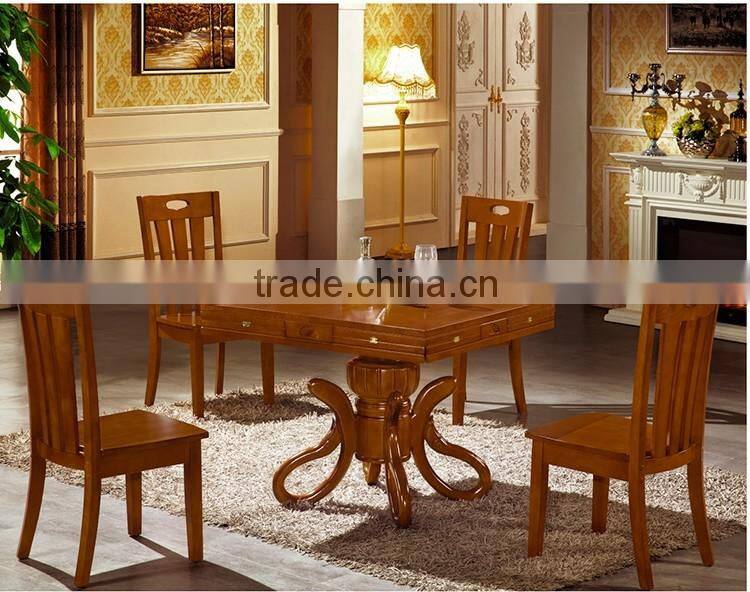 Unique design wooden base extendable dining table with square/round top