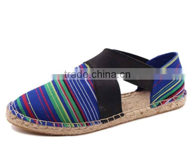 ethnic trend slip on fashion hemp shoe jute sole ladies flat shoes women shoes 2016 espadrille