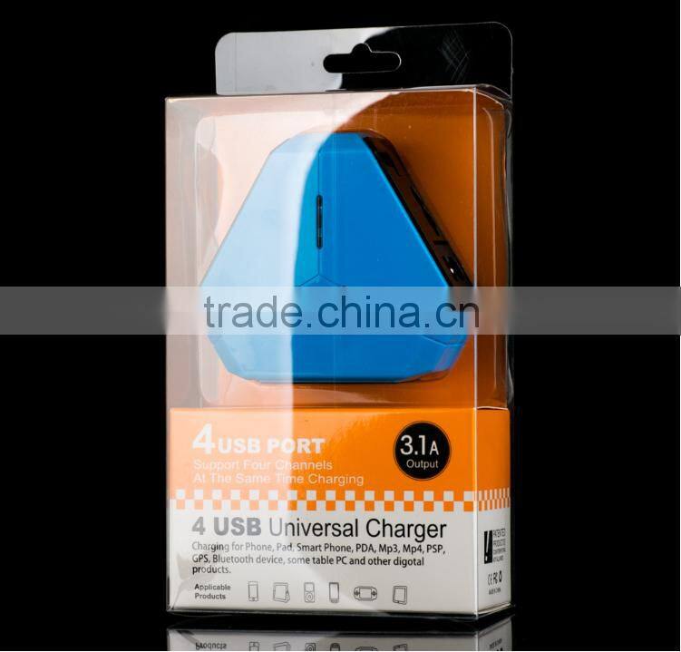 China supplier 3.1A 4 usb port wall charger led traveal charger usb hub