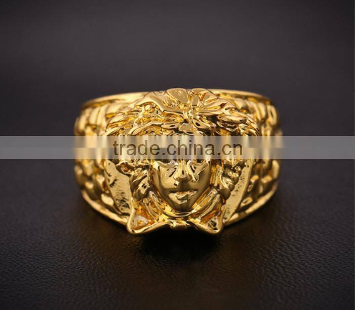 wholesale fashion man Medusa gold men's ring