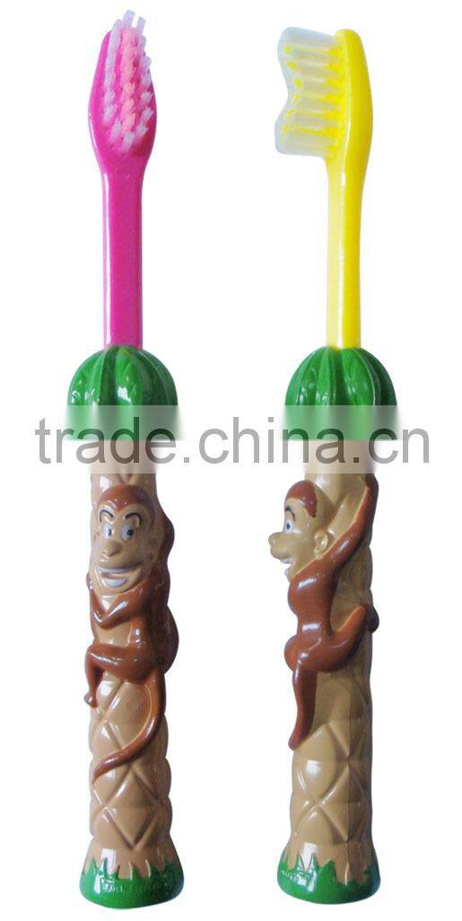 Top quality kid toothbrush with monkey king design/3d picture toothbrush