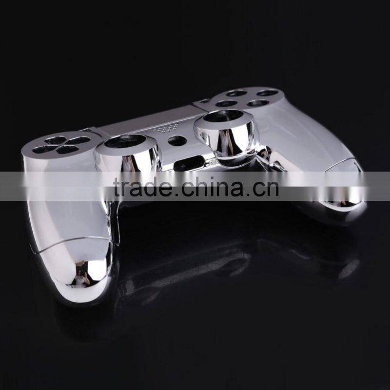 for PS4 Front Back Housing Controller Shell Polished Glossy Case Skin Cover Controller Grip Handle (Silver color) for ps4