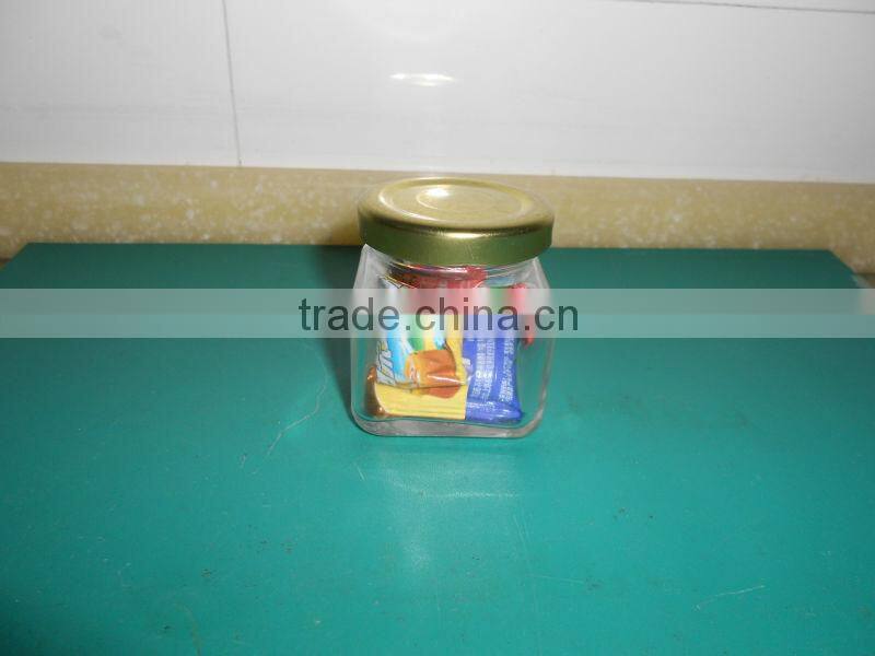 50ml mini square glass candy and sweets jar