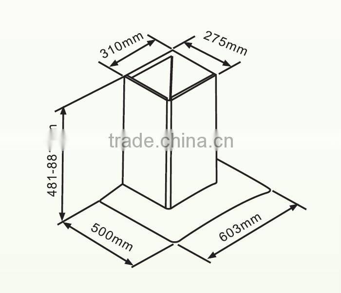 tempered glass range hood