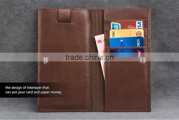 QIALINO hot sale online mobile phone case hot selling wallet case money pocket for iphone 6