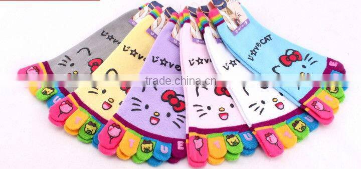 Women's five toe socks, smiling face toe socks, lovey cartoon summer toe socks