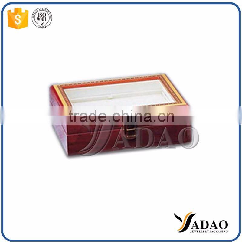 Manufacturer supply custom large jewelry storage luxury locking wooden mdf jewelry box supplier