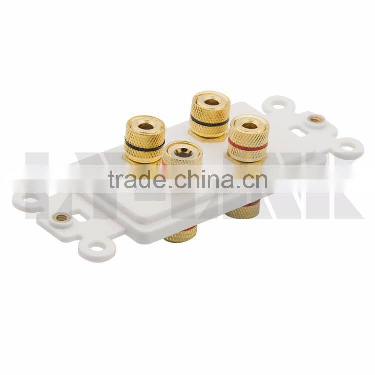 Speaker Sound Box Banana Inner Wall Plate With 4 Ports