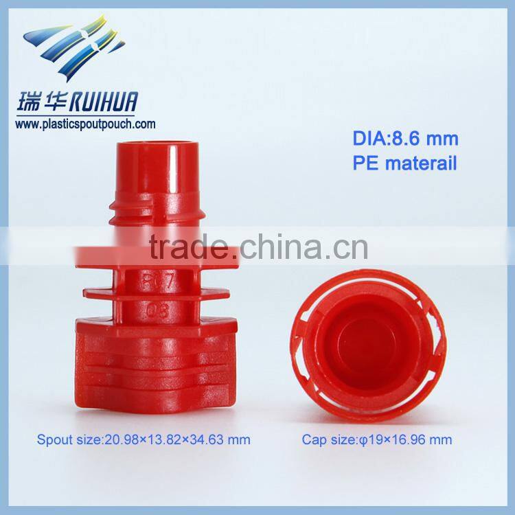 Hot sale 10mm long standing jelly bag plastic nozzle