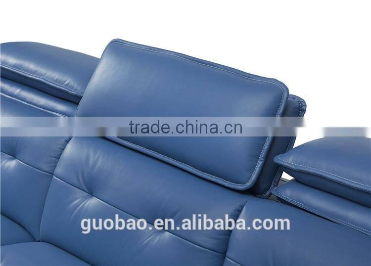 C2220 bule color real leather nice modern leisure furniture sofa for sale