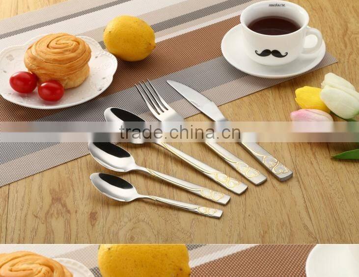 89pcs stainless steel gold plated cutlery for Turkey Iran market