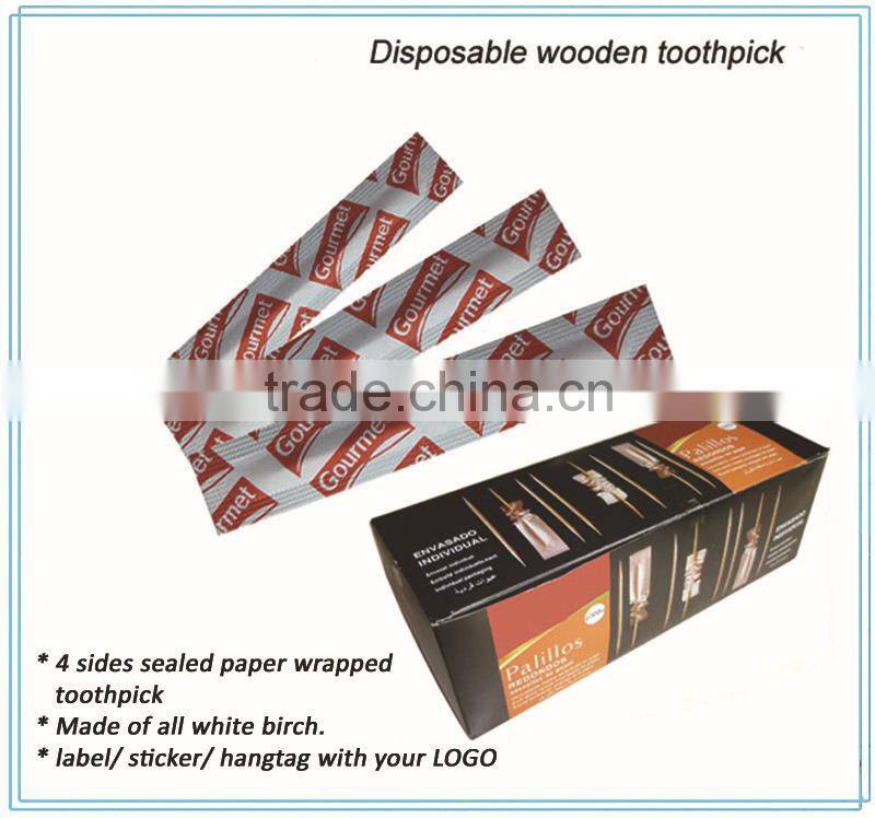 2016 Hot sales one points bulk wooden toothpicks / two points bulk wooden toothpicks