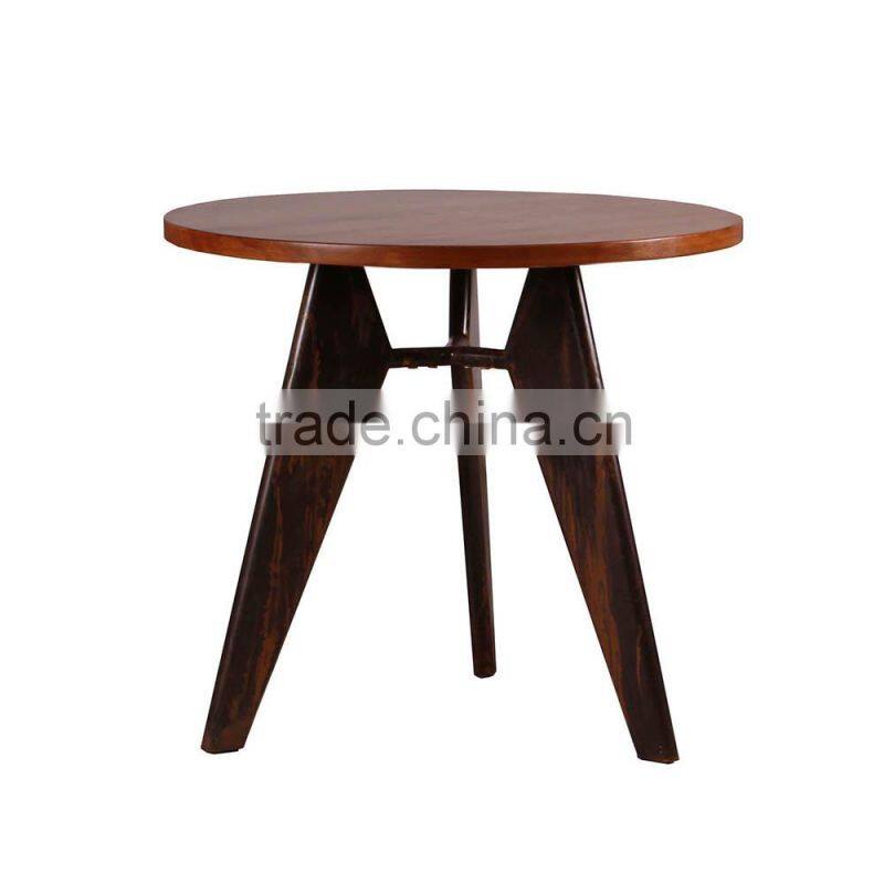 2016 Modern wooden industrial coffee table with metal legs